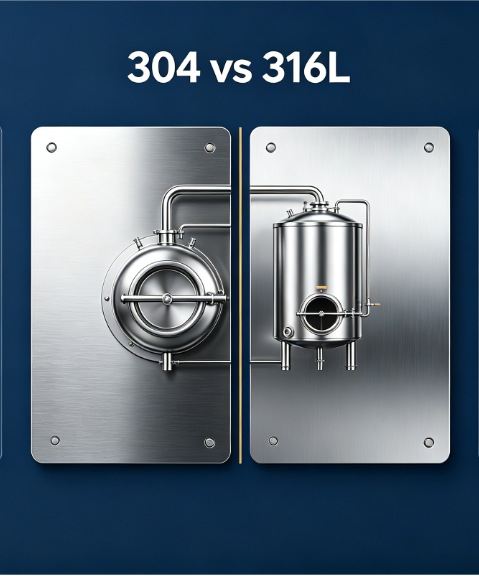 304 vs 316L stainless steel brewery tank comparison for craft beer, kombucha fermenter